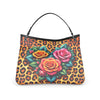 Roses Heart Leopard Print Full Grain Nappa Leather Bag