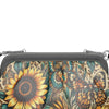 Sunflowers and Butterflies Pleated Soft Frame Bag Nappa Leather