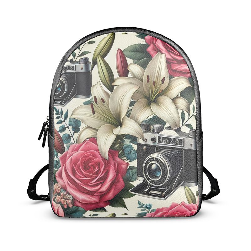 Roses Lilies and Camera Acts 2:38 Nappa Leather Backpack