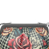 Houndstooth Roses Pleated Full Grain Nappa Leather