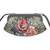 Zebra Print Roses Pleated Full Grain Nappa Leather