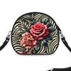 Zebra Print Roses Full Grain Nappa Leather Round Box Bag