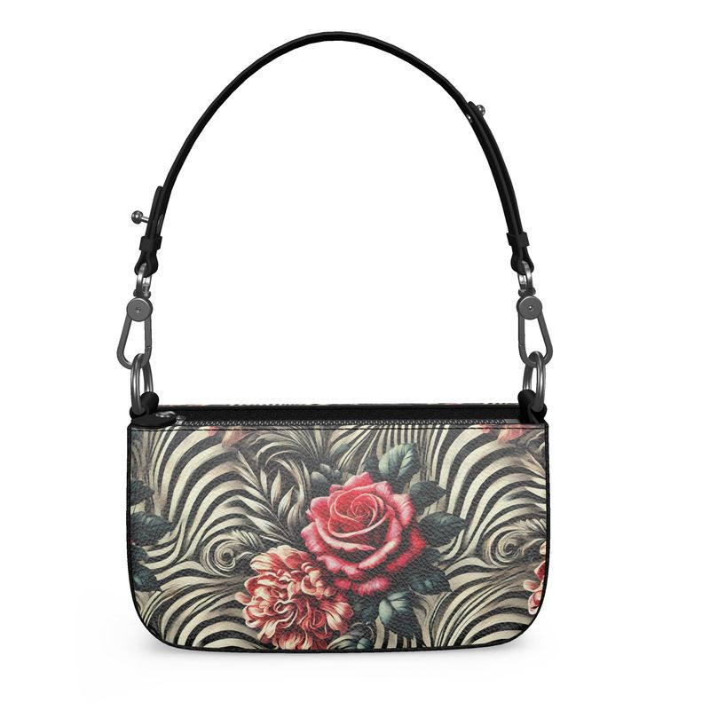 Zebra Print Roses Full Grain Nappa Leather Bag