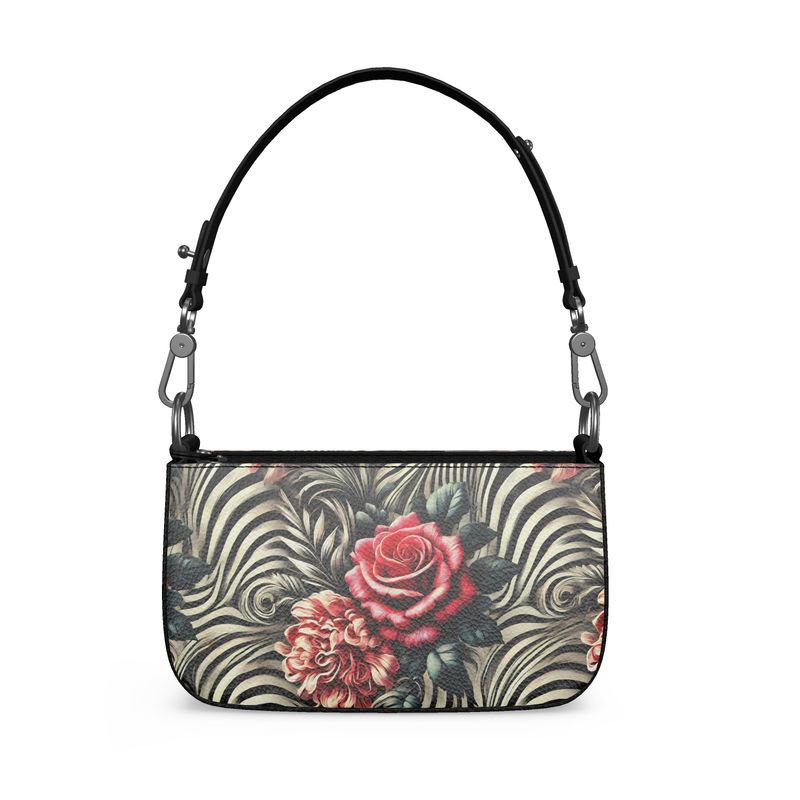 Zebra Print Roses Full Grain Nappa Leather Bag