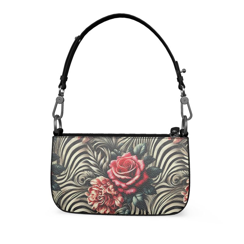 Zebra Print Roses Full Grain Nappa Leather Bag