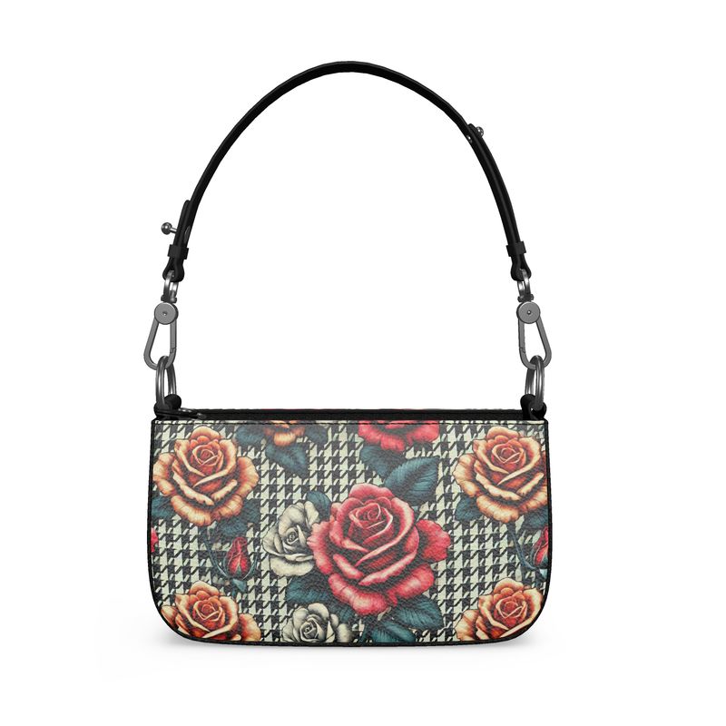 Houndstooth Roses Full Grain Nappa Leather bag