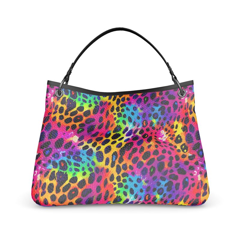 Colorful Leopard Print Slouch Bag