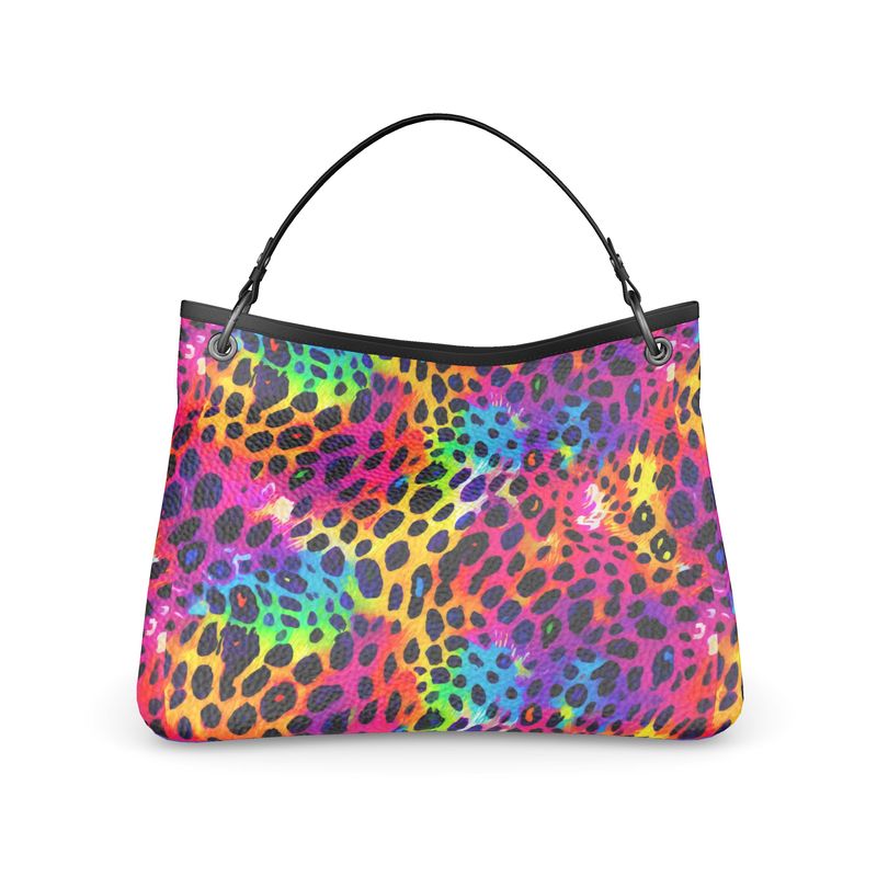 Colorful Leopard Print Slouch Bag