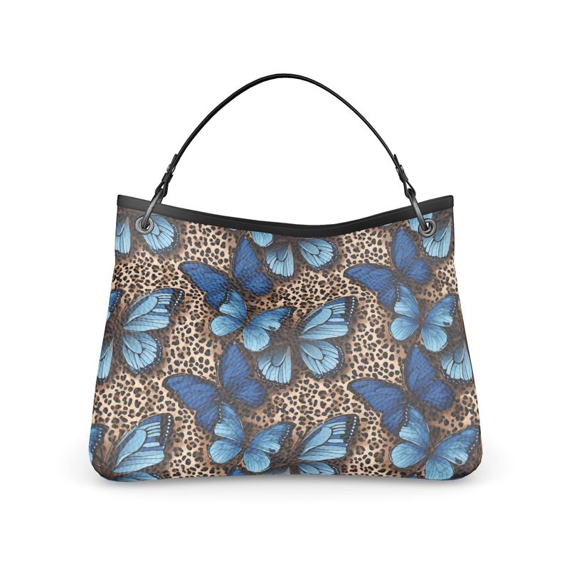 Butterflies Leopard Print Slouch Bag