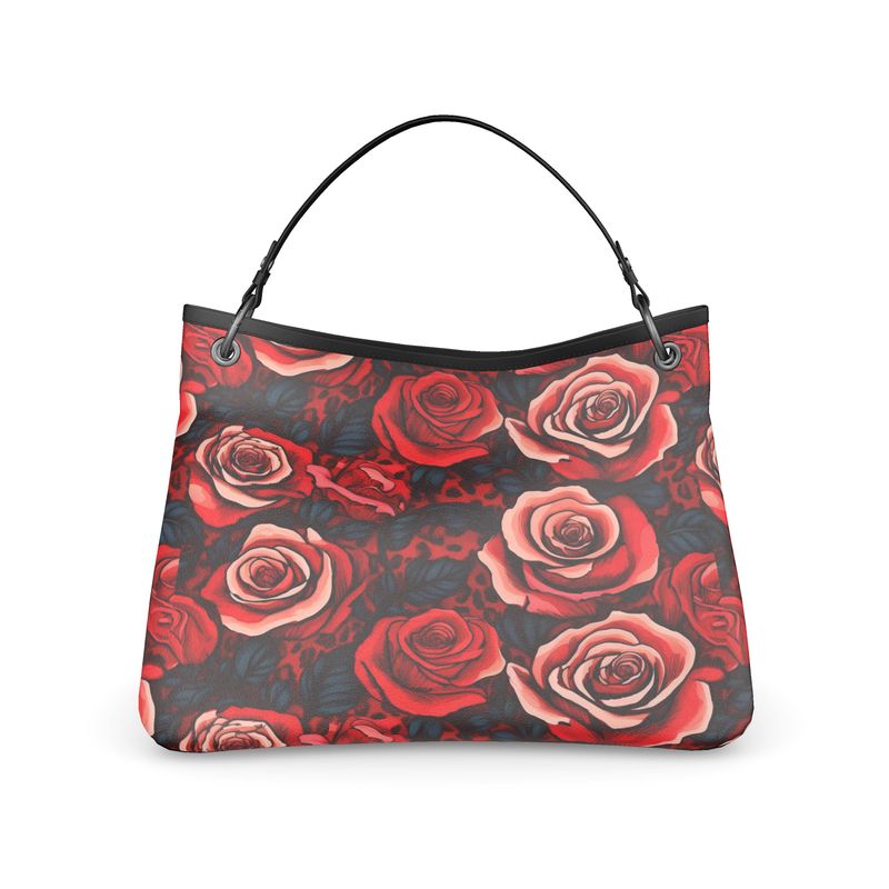 Roses and leopard print Slouch Bag