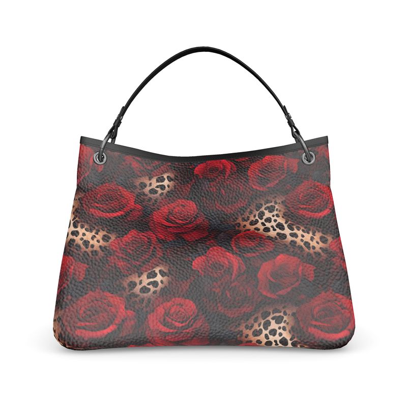 Roses and leopard print Slouch Bag