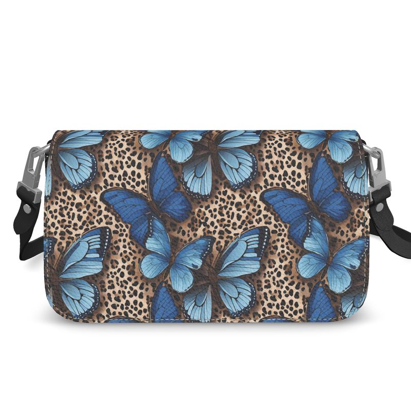 Butterflies Leopard Print Box Bag Full Grain Nappa Leather