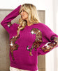 BiBi Sequin Tiger Embroidery Sweater