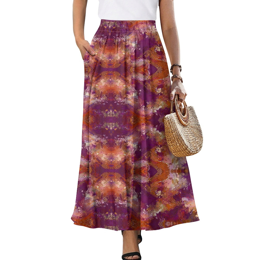 Printed Double Pocket Skirt