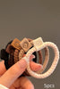 Khaki 5Pcs Braided Elastic Hairband