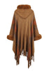 Color Block Fringe Detail Poncho