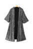 Silvery Sequin 3/4 Sleeve Kimono