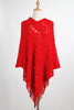 Fringe Openwork Surplice Cape Sleeve Poncho