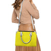 yellow colorful leopard cheetah print Women's PU leather twill handbag