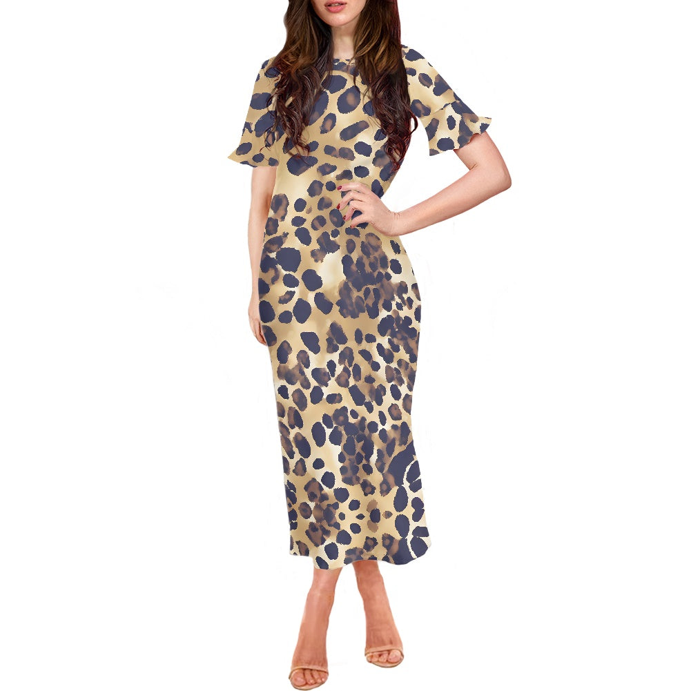 Anavah Dress Brown and Beige Spotted