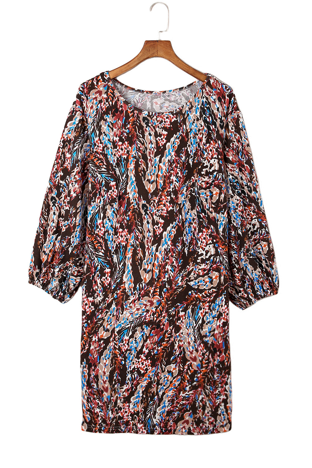 Fiery Red Plus Size Floral Print Tunic