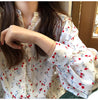 Draping Chiffon V-neck Casual Long Sleeve Shirt For Women