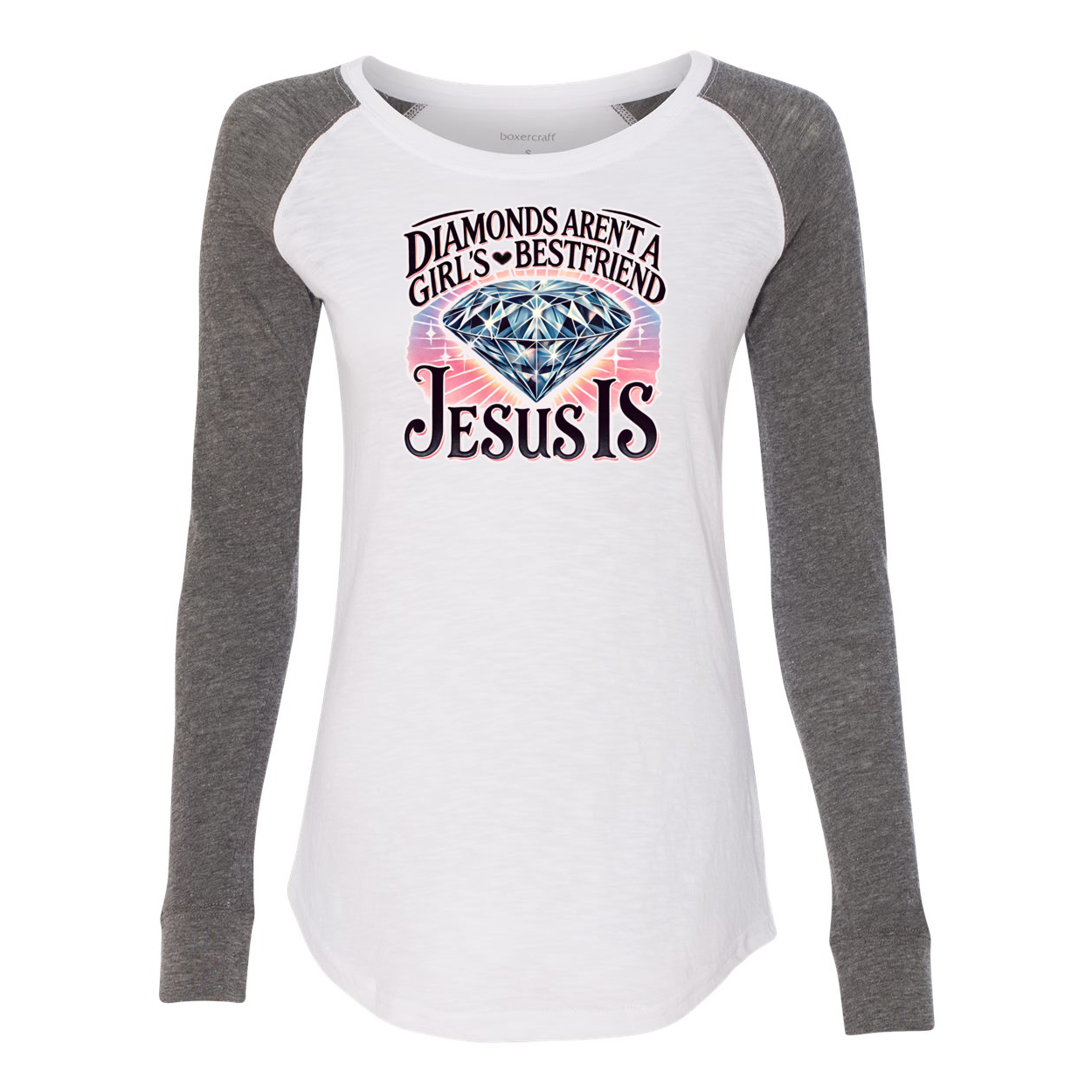 Diamonds Arent A Girls Bestfriend Jesus Is Women's Preppy Patch Slub T-Shirt