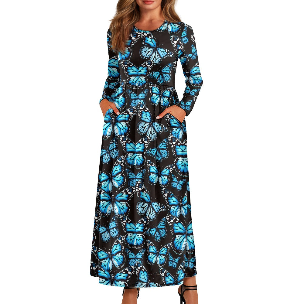 Ladies Long Sleeve Pocket Dress