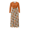 Pumpkin Ladies Long Sleeve Pocket Dress