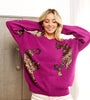 BiBi Sequin Tiger Embroidery Sweater