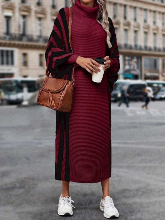 Casual  Style Striped Long Knitted Dress