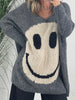 Smiling Face V-Neck Long Sleeve Sweater