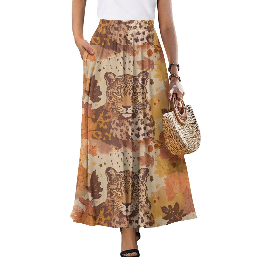 Printed Double Pocket Skirt