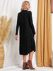 Pocketed Round Neck Long Sleeve Tee Dress