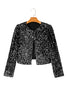 Golden Fleece Sequin Open Front Collarless Jacket