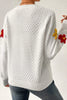 Crochet Flower Round Neck Sweater