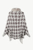 Houndstooth Fringe Hem Poncho