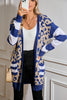 Black Stripe Sleeve Leopard Print Cardigan