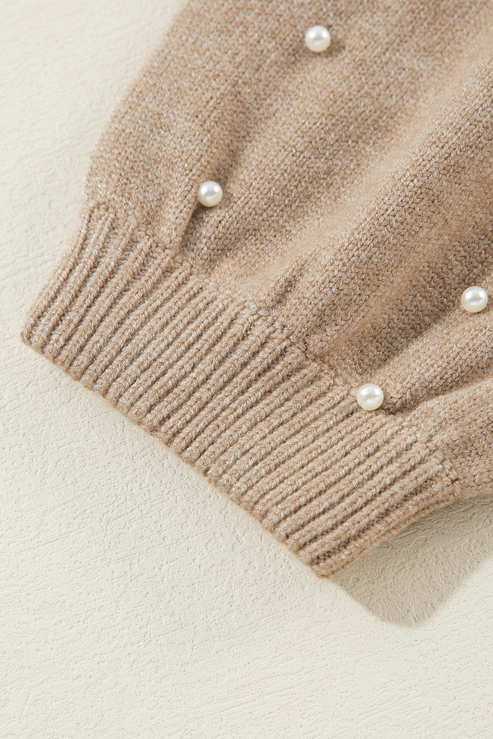 Evergreen Pearl Drop Shoulder Round Neck Sweater