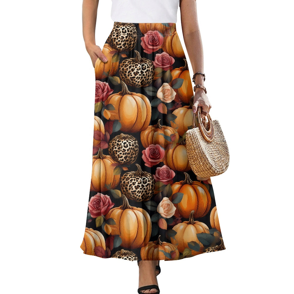 Printed Double Pocket Skirt