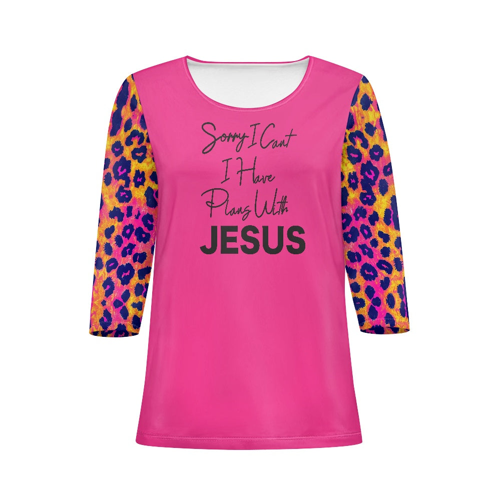 Plans With Jesus Women's three quarter sleeve top