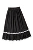 Black Ric Rac Trim High Waist Maxi Skirt