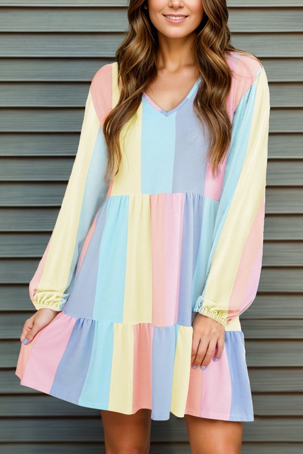 Color Block Long Sleeve Tunic