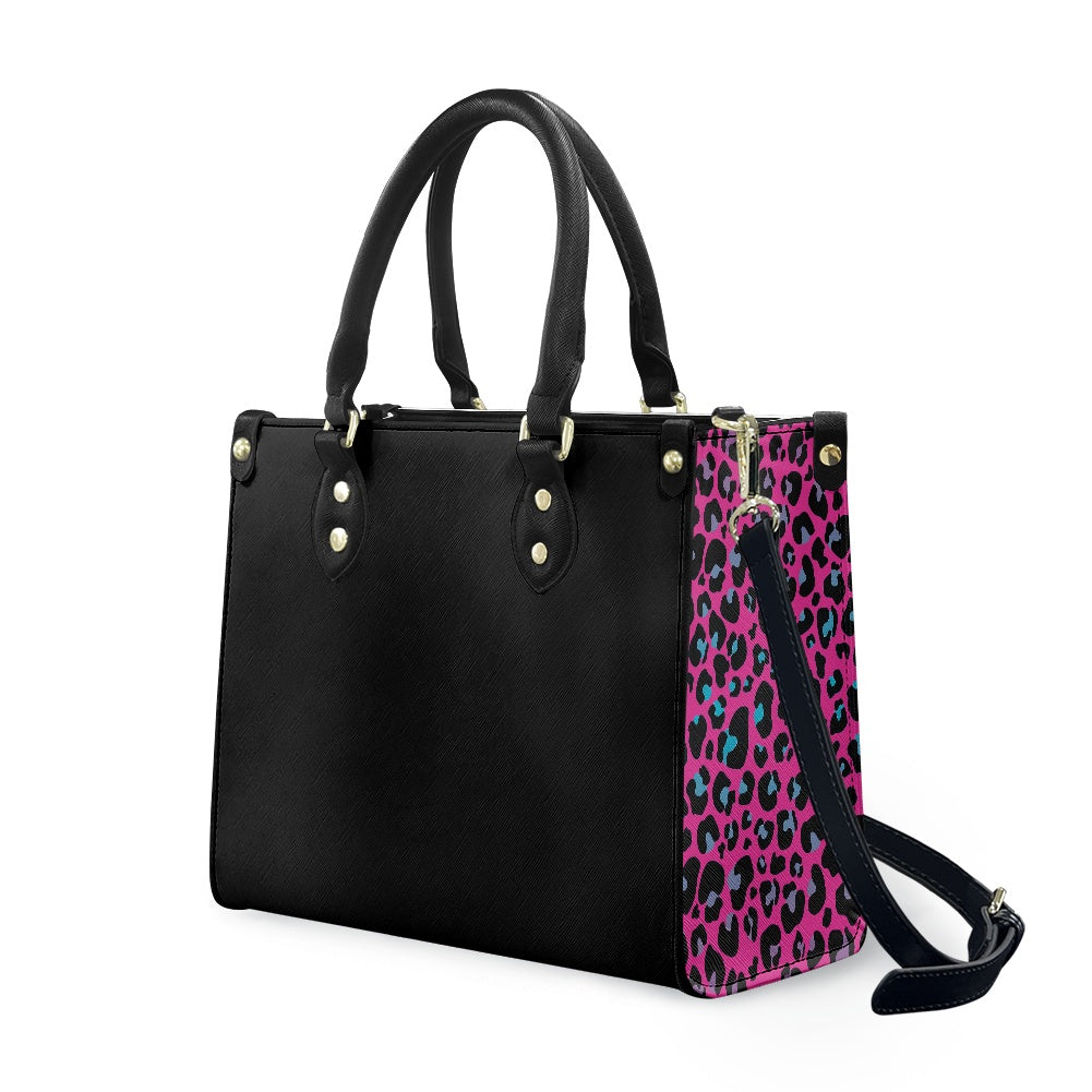 cheetah print sides Women's PU leather twill handbag