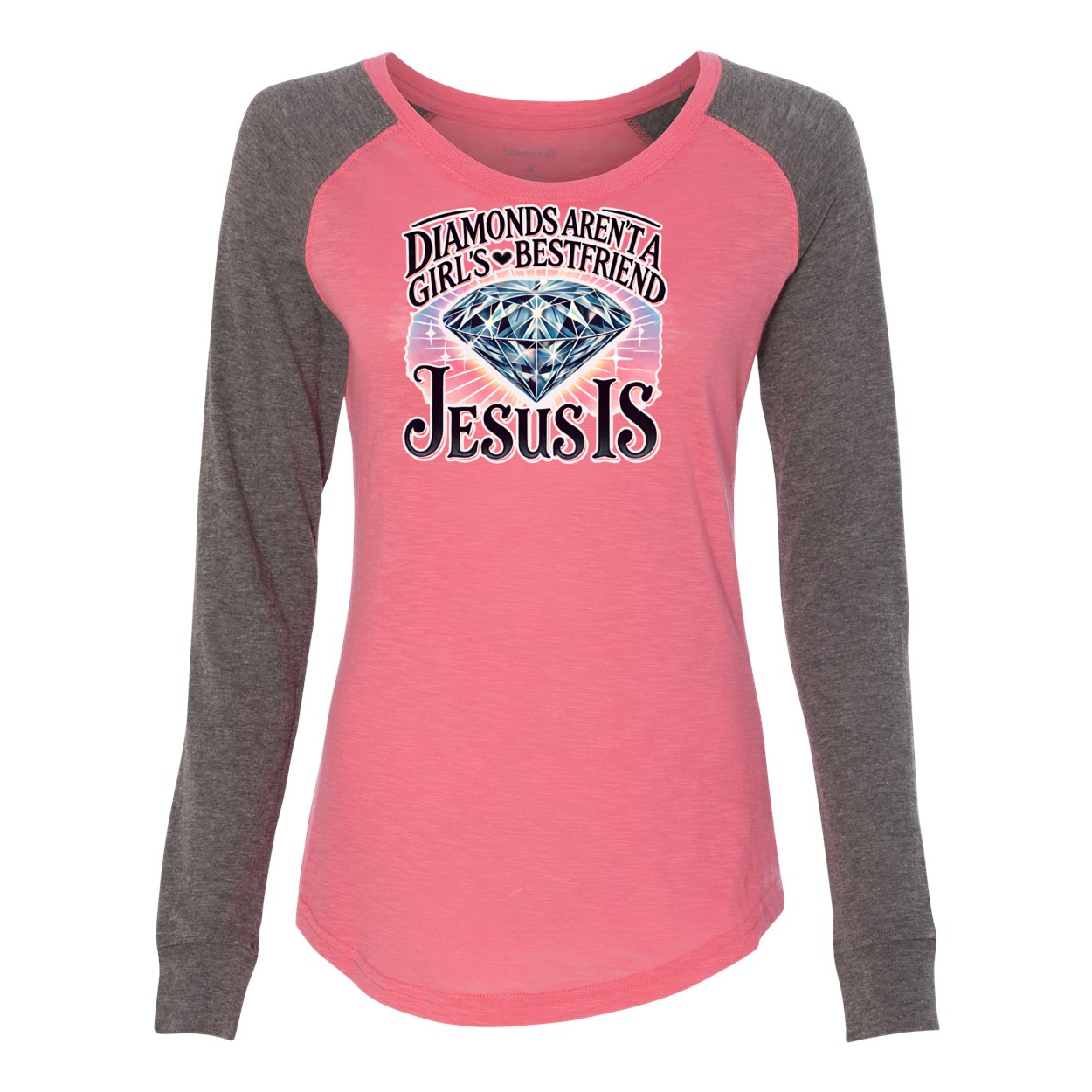 Diamonds Arent A Girls Bestfriend Jesus Is Women's Preppy Patch Slub T-Shirt