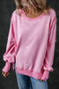 Bonbon Exposed Seam Splatter Paint Baggy Sweatshirt