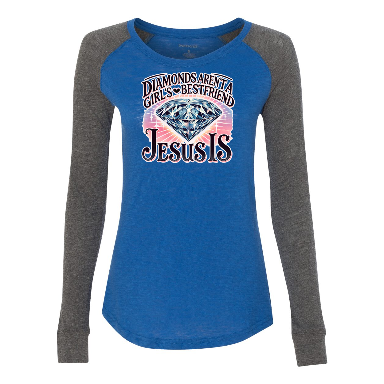 Diamonds Arent A Girls Bestfriend Jesus Is Women's Preppy Patch Slub T-Shirt