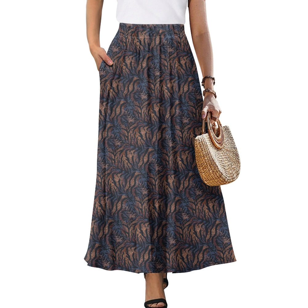 Printed Double Pocket Skirt