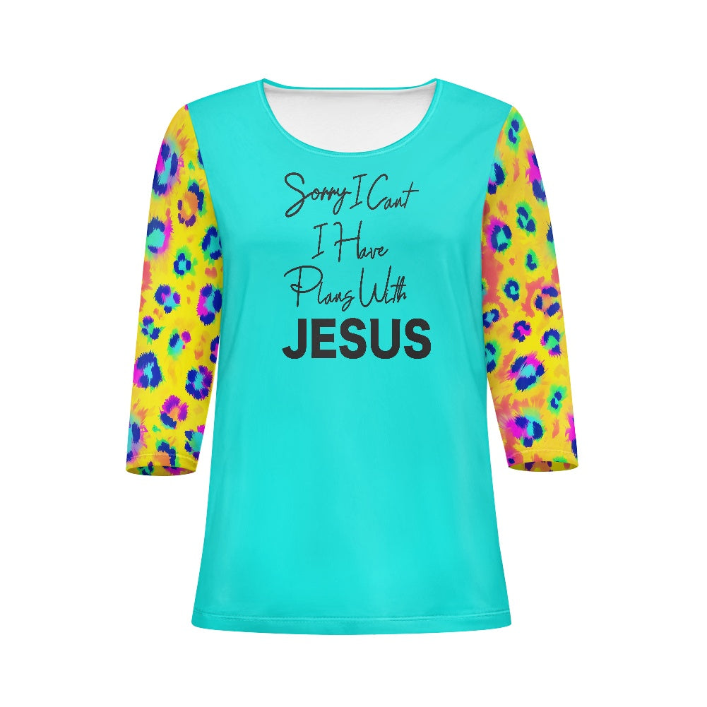 Plans with Jesus Women's three quarter sleeve top