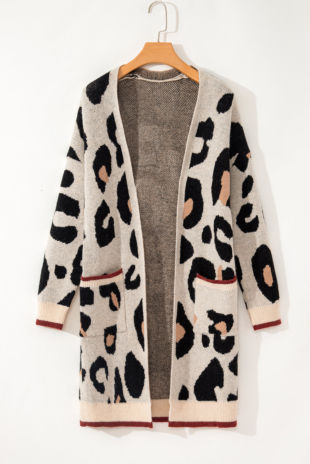 Leopard Animal Print Open Midi Cardigan